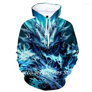 Hoodies masculinos Autumn e inverno European American Personality Ficção científica 3D Imprimir moda Hip-hop Casual Capuz de rua