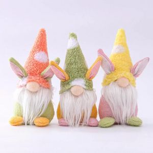 Easter Bunny Gnome Handmade Swedish Tomte Rabbit Plush Toys Doll Ornaments Holiday Home Party Decoration Kids Easter Gift FY7600 ss0119