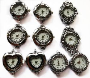 Pendant Necklaces 10PCS Mixed Lots Of Silver Tone Quartz Watch Face Charm Links For Jewelry Making #11607
