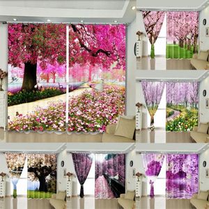 Curtain Scenic Curtains For Bedroom Window Living Room Blackout Shading Outdoor Decorative Tree Home Texitle Decor 3D Printing