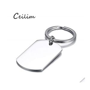 Charms 50Mmx28Mm Stainless Steel Blank Dog Tag Engraving Custom Personalized Pendant For Necklace Keychain Diy Polished Making Drop Otneu