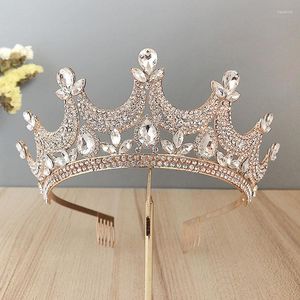 Jóias para cabelos forseven women garotas festas de aniversário faixas de cabeça brilhando tiaras e coroas para noiva noiva véu de casamento diadema diadema