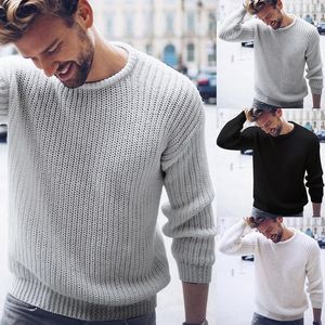 Herrtröjor Autumn Brand tröja män Pullover Casual Solid O Neck Jumper för manlig stickad koreansk stilkläder plus Sizemen's