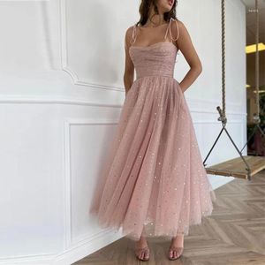 Casual Dresses 2023 Sexig -längd Spaghetti Strap Homecoming Fashion Women rygglösa paljetter Bollklänning Quinceanera Prom Party Vestidos