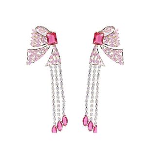 Dangle Chandelier Fashion Bowknot Tassel For Women Vintage Jewelry Modern Party Wedding Bridal Accessories Trendy Drop Earrings Gi Oto72