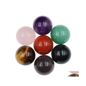 Stone 25Mm Ball Amethyst Rose Quartz Agate Natural Plant Ornaments Chakras Yoga Pieces Stones Jewelry Making Accessories 2244 T2 Dro Dhdy0