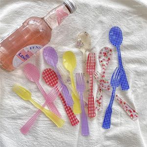 Conjuntos de utensílios de jantar insera francesa Lattice Floral Spoon Spoon Bolo Bolo de Manteiga Faca Cozinha de Cozinha de Tabela de Tableware
