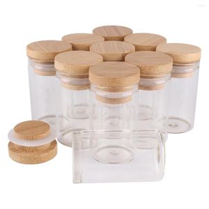 Garrafas de armazenamento 24 peças 20ml 30 tubos de teste de 50 mm com tampas de bambu frascos de vidro frascos que desejam querer garrafa de desejo para artesanato de casamento presente