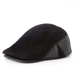 Beret Beret Men Hats Cap для мужского весеннего зимнего теплого теплой кожаной замши Boina Homme повседневная ковена