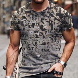 Camisetas masculinas 2023 T-shirt tridimensional Camiseta masculina Fashion Top Casual Fun 3D Impressão de verão O-jarga do jarga da camisa