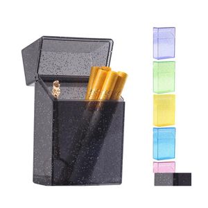 Cigarette Cases Pretty Transparent Colorf Plastic Portable Tobacco Case Holder Storage Er Box Innovative Protective Shell Smoking Dr Dhtcu