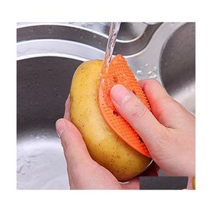 Fruit Vegetable Tools Cleaning Brush Cute Shape Random Color Sile Easy Potato Carrot Ginger Drop Delivery Home Garden Kitchen Dinin Dhfkl