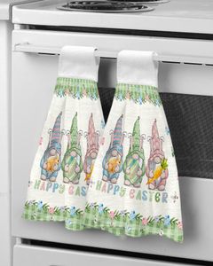 Towel Easter Dwarf Egg Flower Hand Towels Kitchen Bathroom Hanging Cloth Quick Dry Soft Absorbent Microfiber