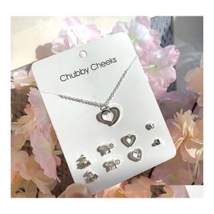 Orecchini Collana Design di una settimana Deer Heart Crystal Crystal Stalling Set per donne Girls 10 Styles Drop Delivery Sets Otnka