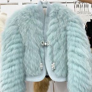 Women's Jackets Knit Fur Coat Jacket Women's Autumn Winter Top Fashionable Elegant Chunky Warm