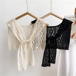 Scarves Cotton Shoulder Wrap Crochet Shawl Shrug Scarf Triangular Echarpe Women Ponchos Capes