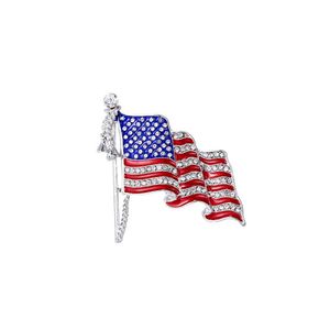 Stift broscher mode kristall handgjorda USA flagga lapel stift unika strass smycken g￥va droppe leverans otmhu
