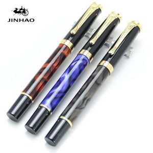 Roller Ball Pen 7 Cores Preto/Branco/Cinza/Vermelho Material de Clip de ouro Escolar Jinhao tinta 13,6 1,8 cm de caneta esferográfica