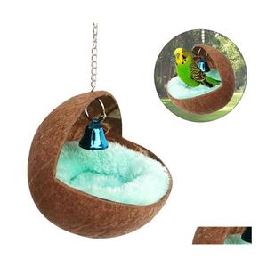 Small Animal Supplies Pet House Hamster Guinea Pig Squirrel Dutch Slee Nest Round Coconut Shell Parrot Bird Nests In Stock Drop Deli Dhs23