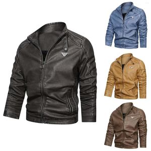 Men's Jackets Faux Leather Jacket Women Hooded Male Autumn And Winter Casual Solid Color Warm Coat Ladies 80s Outfits