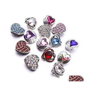 Arts And Crafts Mixed Metal Heart Shape Snap Button Clasps Jewelry Findings 18Mm Snaps Buttons Diy Earrings Necklace Bracelet Jewele Dh8Kt