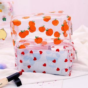 Borse cosmetiche 1PC Girl Clear Bag Trucco trasparente in PVC per donna Custodia da viaggio con cerniera impermeabile Beauty Case