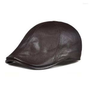 Basker 2023 äkta läder fårskinn vindtät ankabill man cap gorras svart öronskydd kasquette hattar för manlig casual