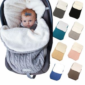 Blankets Warm Baby Blanket Cotton Knitted Born Swaddle Wrap Soft Sleeping Bag Sleepsacks Footmuff Stroller Accessories D1750n15