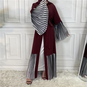 Ethnische Kleidung, Damen-Kimono, offene Abaya, Dubai, imitierter Seidenstoff, islamisches arabisches muslimisches Hijab-Kleid, einfarbig, Staubmantel, Strickjacke, Türkei