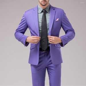 Herrenanzüge 2023 Formal Casual Männer Anzug Hochzeit Bräutigam Tragen Slim Fit Für Lila Farbe Smoking Jacken Blazer Mantel Hosen 2 Stück