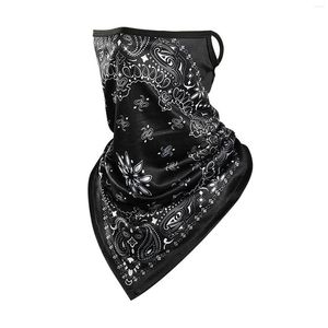 Bandanas mężczyźni kobiety na świeżym powietrzu oddychające letnie uszy wielofunkcyjne pętle uszy twarzą do szalika szyi gaiter płynna jedwabna tarcza zakrywająca