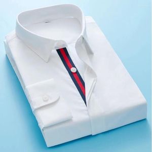Camisas casuais masculinas 2023 Roupas de marca Abelha Bordado Formal Negócios Camisa fina Botão Alta qualidade Camisas de manga comprida/Masculino S-5XL