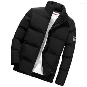 Masculino para baixo (M-5xl) Despertar de inverno Curto Casaco de algodão coreano Logo de jaqueta de colarinho de colarinho de colarinho masculino