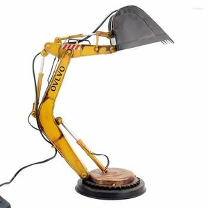 مصابيح طاولة الإبداع Digger Desk Desk Lamp Excavator Light Light للأطفال