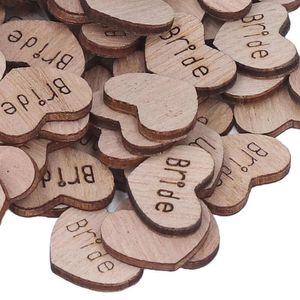 Party Decoration 400pcs Wood Heart Confetti Engraving DIY Making Density Board Flat Back Design 2x1.5cm Bridal Shower Wedding