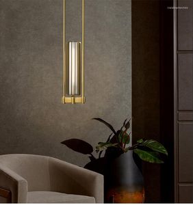 Подвесные лампы Творческий дизайн роскошной стеклянной люстры гостиная декоративная современная минималистская спальня спальня Медный свет