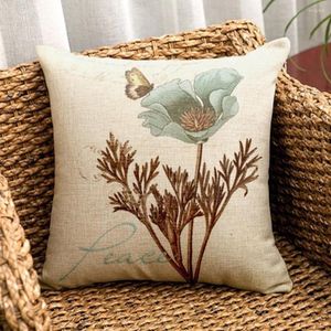 Pillow Case Vintage Flower Style Bed Sofa Square Throw Cushion Cover Printing Floral Pattern Pillowcase Bedroom Home Decor