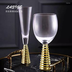 Bicchieri da vino elettroplati in oro in argento a spirale rosso tazza di champagne calice morbida decorazione mobili mobili per casa accessori per la casa