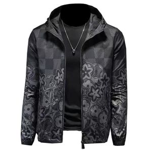 Spring men's hooded jacket thin men's jacket youth large jacket men