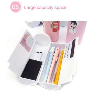 Pencil Bags 1pc Multifunctional Box Large Capacity Case With Mirror Calculator For Boys Girls School Stationery Gift Pen