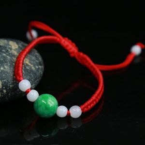 Charmarmband handgjorda röda reparmband för män kvinnor gåva lyckliga armband sträng med jadeite sten grossalencharm