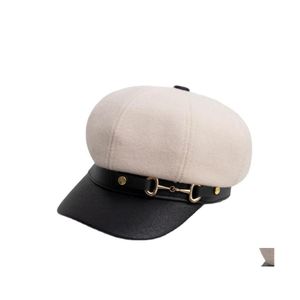 Berets Casual Fashion Street Street Wange Woman Cotton Beret Flat Hats Caps Trucker Vintage Drop Accessory