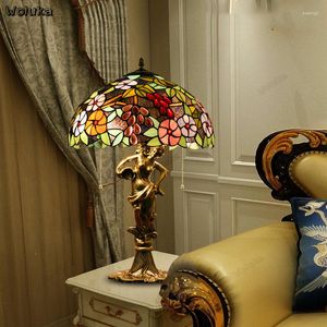 Pendant Lamps Vintage Bedroom Handmade Bedside Lamp Home Study Warm Stained Glass Living Room Table CD50 W07