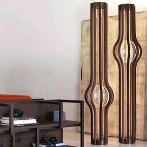 Floor Lamps Earth Lamp Designer Soft Decoration Postmodern Glass Exhibition Hall Villa El Project Black Walnut