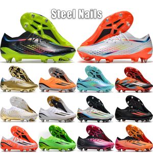 X Speedportal FG Men Soccer Shoes Steel Nails Leyenda Game Data Beyond Fast Core Black Clear Aqua Outdoor Football Boots Size 39-45