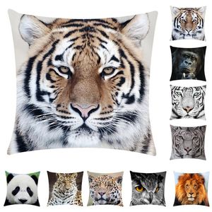 Pillow 45x45cm Animal Tiger Lion Printed Throw Case Home Living Room Sofa Decor Cover