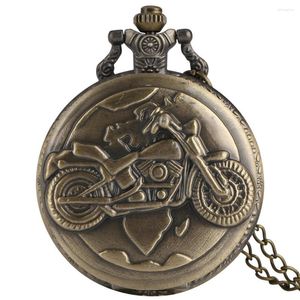 Pocket Watches Motorcykelväska Titta för män gammal vaktmästare stor vit urtavla med arabiska siffror Slim Chain Pendant Kvinnliga halsband