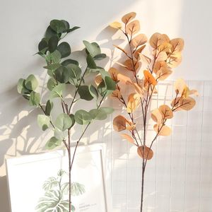 Decorative Flowers & Wreaths Artificial Eucalyptus Leaf Money For Home Garden Party Decoration Plastic Green Fake Leaves Fall DecorationDeco