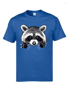 Men's T Shirts Little Dork Raccoon Mens Custom Tops Shirt Pure Cotton Short Sleeve Birthday Tees O-Neck Blue 3D Digital Print
