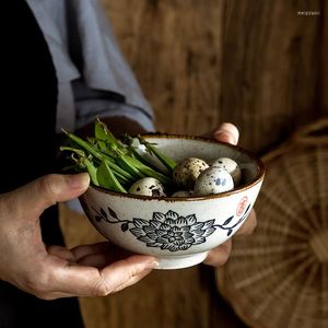 Ciotole Ciotola di porridge in ceramica retrò giapponese Dessert creativo Piccola colazione Frutta Riso Mangiare a casa